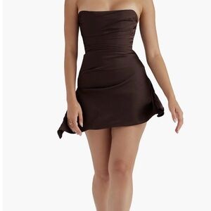 House of CB Chocolate Strapless Dress